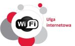 Grafika przedstawia koła różnych wielkości. W największym napis WiFi. Z prawej strony napis Ulga intenetowa