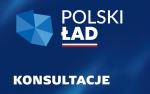Grafika z napisem Polski Ład - konsultacje