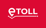 grafika z białym napisem e-TOLL na czerwonym tle