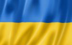flaga Ukrainy, niebieski pas na górze a żółty na dole