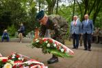 Uroczystości z okazji 81. rocznicy zakończenia II wojny światowej przy pomniku Pamięci Kombatantów na Cmentarzu Centralnym w Szczecinie.