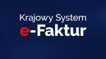 grafika na granatowym tle napis biały Krajowy System e-Faktur